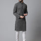 Even Apparels Black Pure Cotton Kurta With Band Collar | Swadesiicart