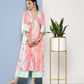 Ahalyaa Women Floral Printed Pleated Gotta Patti Kurta With Palazzos | Swadesiicart