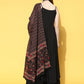 InWeave Women's Strappy Set With Black Pink Ethnic Print Cotton Dupatta - Swadesiicart