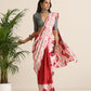 trueBrowns Maroon Grey Muslin Ikat Saree | Swadesiicart