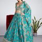 House of Panchhi Sea Green Colour Organza Floral Design Digital Print Lehenga Choli & Dupatta | Swadesiicart