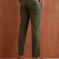trueBrowns Men's Olive Green Cotton Twill Pants | Swadesiicart