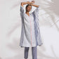 trueBrowns Off-White Cotton Multi Stripe Flared Kurta Set | Swadesiicart