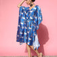 InWeave Women's Ink Blue Indian Bull Print Kaftan - Swadesiicart