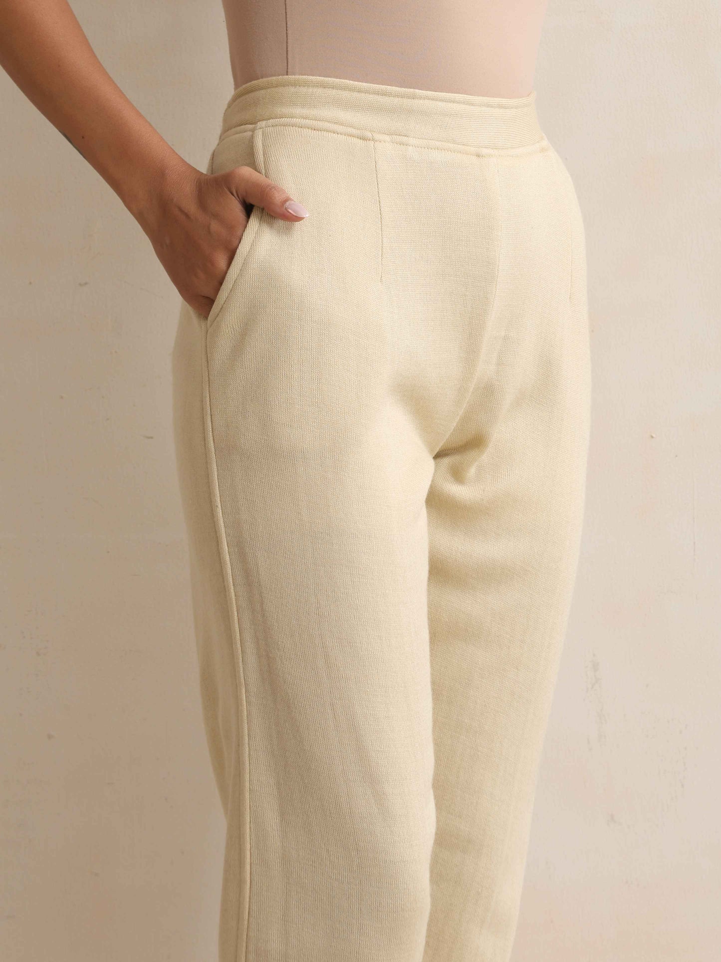 trueBrowns Beige Woollen Pants | Swadesiicart