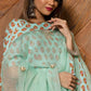 Pomcha Jaipur Lilly Of Valley Hand Block Anarkali Set | Swadesiicart