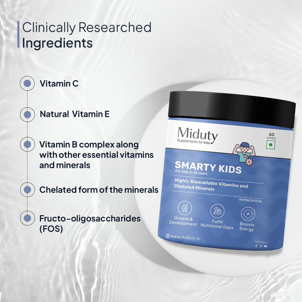 Miduty by Palak Notes Smarty Kids Multivitamin Gummies | Swadesiicart