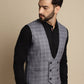 Even Apparels Men's Grey Double Breast Waistcoat | Swadesiicart