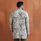 trueBrowns Men's Off White Printed Short Kurta | Swadesiicart