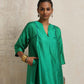 trueBrowns Bright Green Silk Kurta Co-ord Set - Swadesiicart