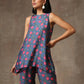 trueBrowns Blue Pink Printed Silk Co-Ord Set - Swadesiicart