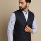 Even Apparels Men's Blue Waistcoat with Notched Lapel | Swadesiicart