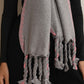 trueBrowns Grey Tassel Woollen Stole | Swadesiicart