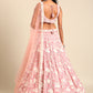 House of Panchhi Rose Gold Chinon Sequins And Zarkan Embroidery Lehenga Choli & Dupatta | Swadesiicart