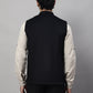 Even Apparels Men's Black Nehru Jacket With Welt Pockets | Swadesiicart