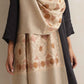 trueBrowns Beige Geometric Embroidered Woollen Stole | Swadesiicart