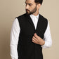 Even Apparels Men's Black Waistcoat with Notched Lapel | Swadesiicart