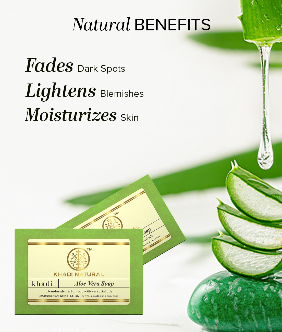Khadi Natural Herbal Aloevera Soap - 125gm