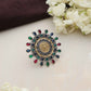 trueBrowns Silver Gold Tone Mandala Ring | Swadesiicart