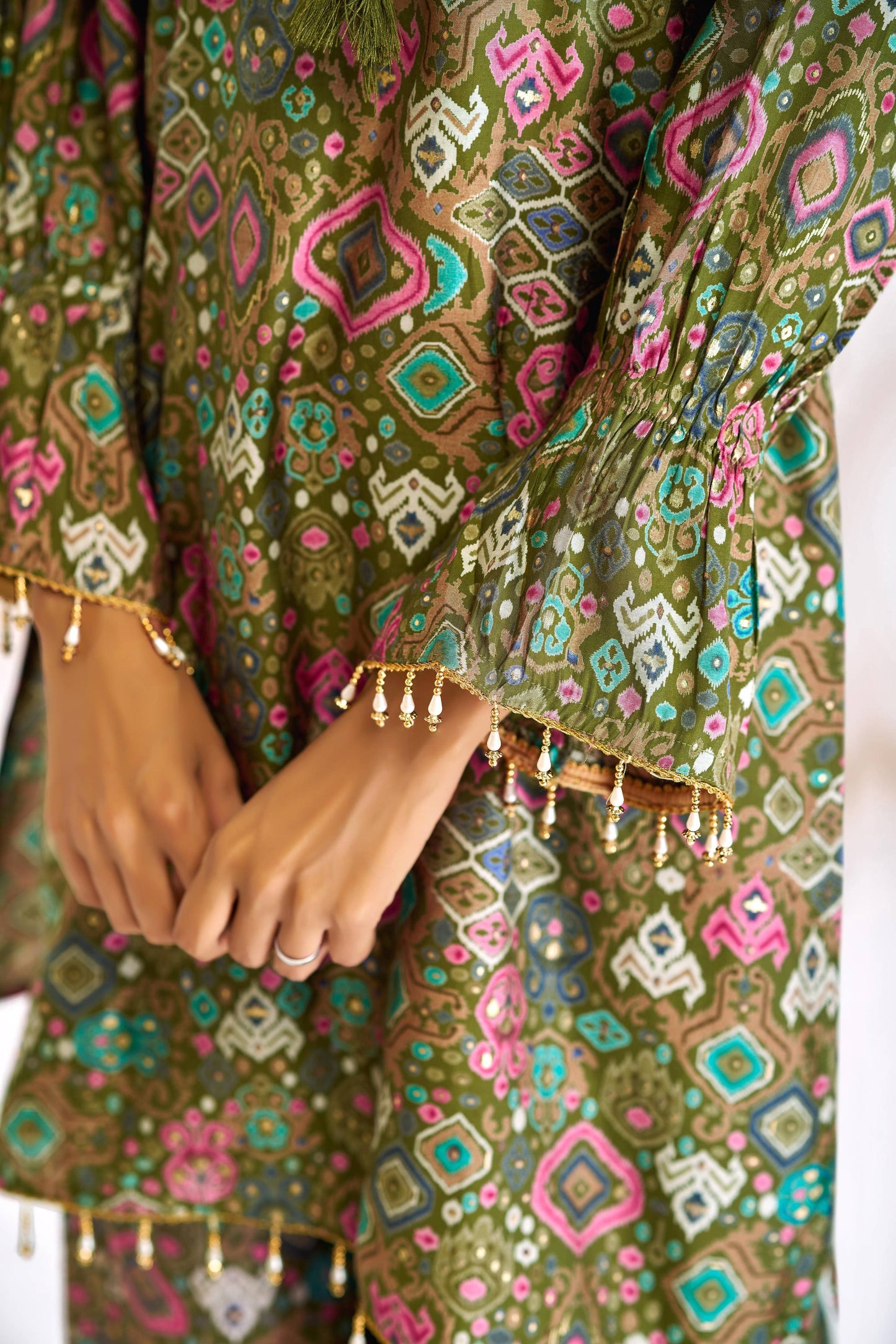 BulBul Pratiksha Olive Co-Ord Set - Swadesiicart