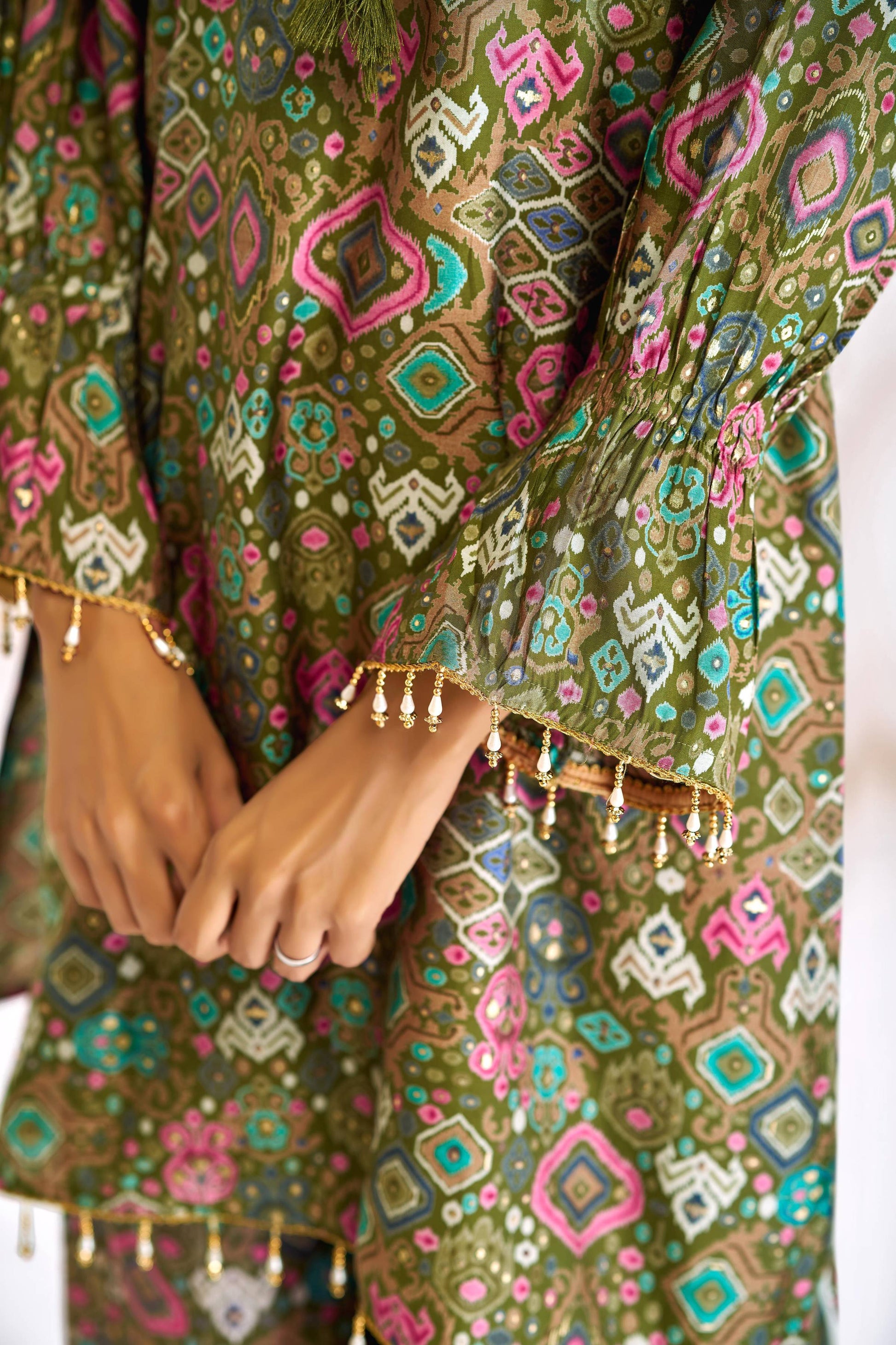 BulBul Pratiksha Olive Co-Ord Set - Swadesiicart