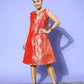 InWeave Women's Red Brocade Jacket - Swadesiicart
