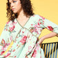 Ahalyaa Women Floral Printed Pleated Kurti with Sharara | Swadesiicart