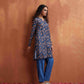trueBrowns Blue Print Kurta Co-ord Set - Swadesiicart