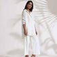 trueBrowns White Cotton Check Shirt Co-ord Set - Swadesiicart