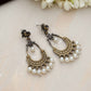 trueBrowns Silver Gold Tone Chandbaali Earrings - Swadesiicart