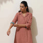 trueBrowns Peach Cotton Linen Kurta Pant Set | Swadesiicart