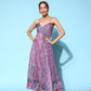 InWeave Women's Pink Paisley Print Back Detail Long Dress - Swadesiicart