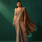 trueBrowns Grey Cotton Gold Lurex Scoop Neck Sleeveless Blouse | Swadesiicart