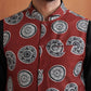 trueBrowns Men's Rust Printed Nehru Jacket | Swadesiicart