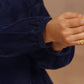 trueBrowns Midnight Blue Velvet Solid Co-ord Set - Swadesiicart