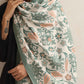 trueBrowns Green Floral Reversible Woollen Stole | Swadesiicart
