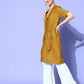 InWeave Women's Camel Brown Cream Naroow Pant Coord Set - Swadesiicart