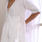 trueBrowns White Slub Texture Short Angrakha Co-Ord Set - Swadesiicart