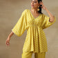 trueBrowns Lime Green Bandhani Printed Silk Drop Shoulder Co-Ord Set | Relove - Swadesiicart
