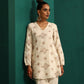 trueBrowns Ivory Peach Cotton V-Neck Co-Ord Set - Swadesiicart