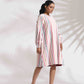 trueBrowns Off-White Cotton Multi Stripe Short Dress | Swadesiicart