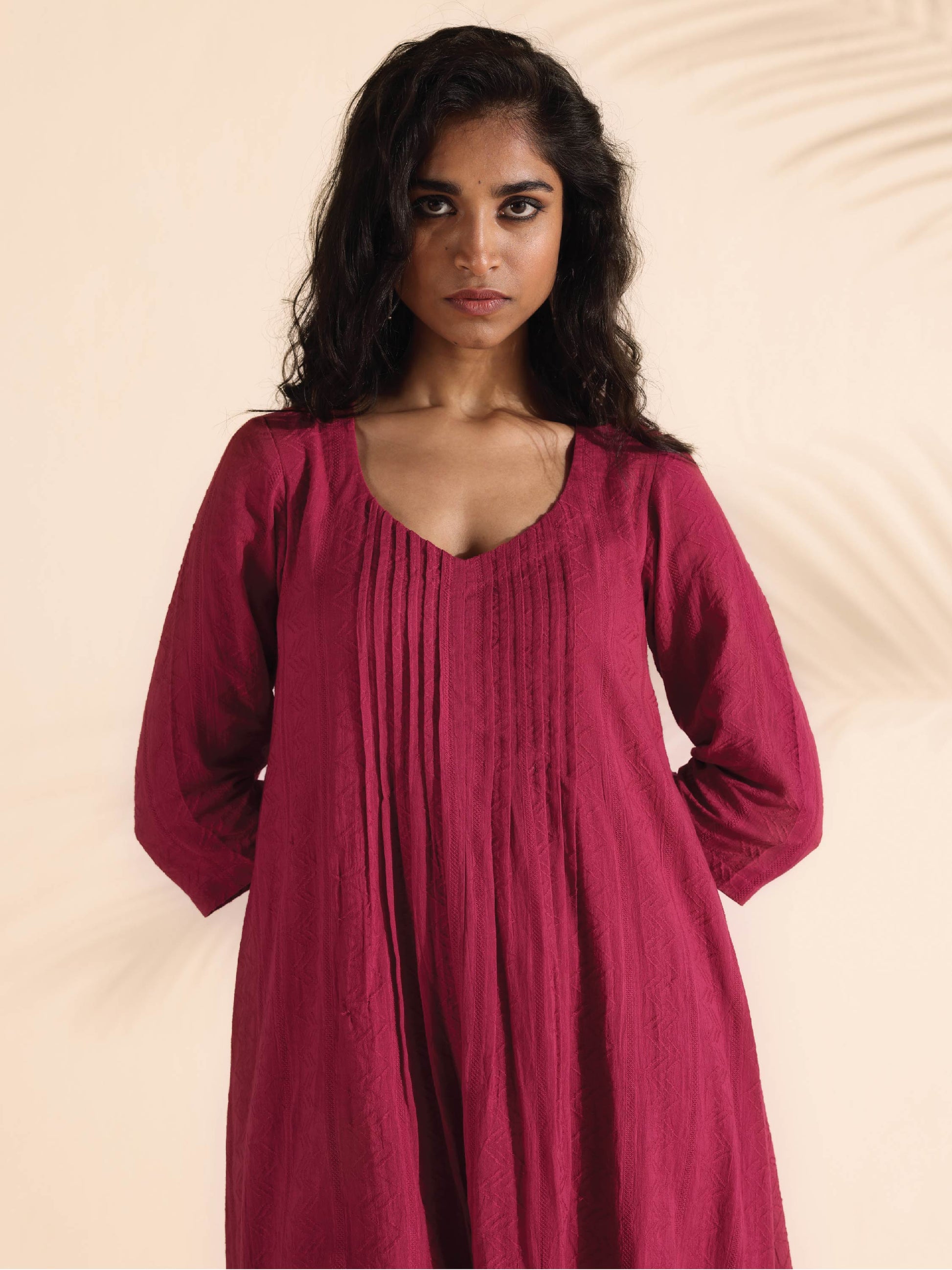 trueBrowns Carrot Cotton Dobby Kurta Pant Set | Swadesiicart
