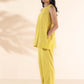 trueBrowns Lime Cotton Sleeveless Co-ord Set - Swadesiicart