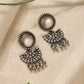 trueBrowns Silver Crescent Floral Earrings | Swadesiicart
