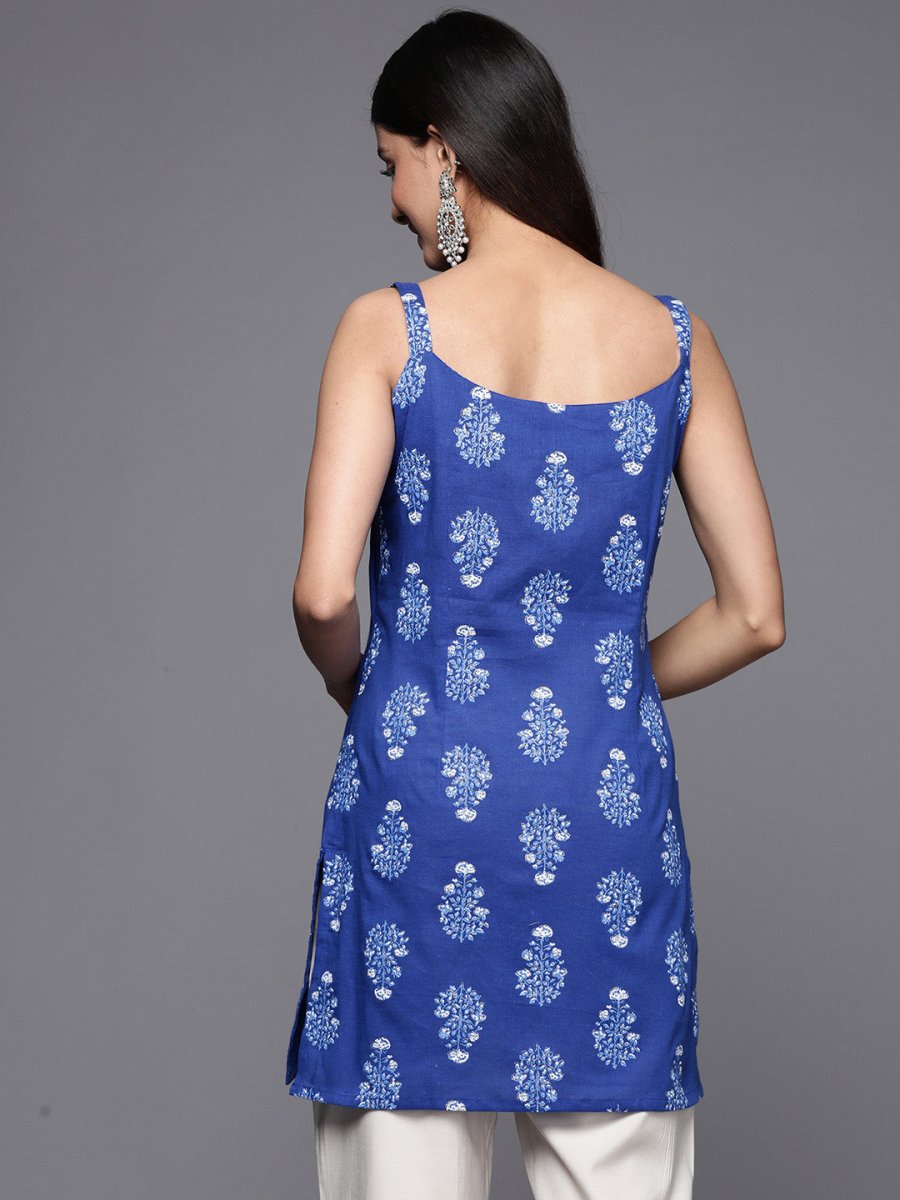 Ahalyaa Floral Printed Pure Cotton Tunic | Swadesiicart