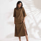 trueBrowns Brown Slub Dress | Swadesiicart