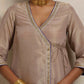 trueBrowns Lilac Tissue Angrakha Kurta Set | Swadesiicart