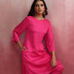 trueBrowns Pink Modal Round Neck Kurta Co-ord Set - Swadesiicart