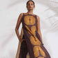 trueBrowns Brown Cotton Print Sleeveless Kurta Set | Swadesiicart