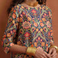 trueBrowns Blue Print A-line Kurta Set | Swadesiicart